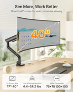 monTEK Single Monitor Arm, Mechanical Spring Monitor Arm - Image 2