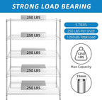 Guan River 5-Shelf Adjustable Metal Shelf Wire Shelving Unit Heavy Duty Storage - Image 4