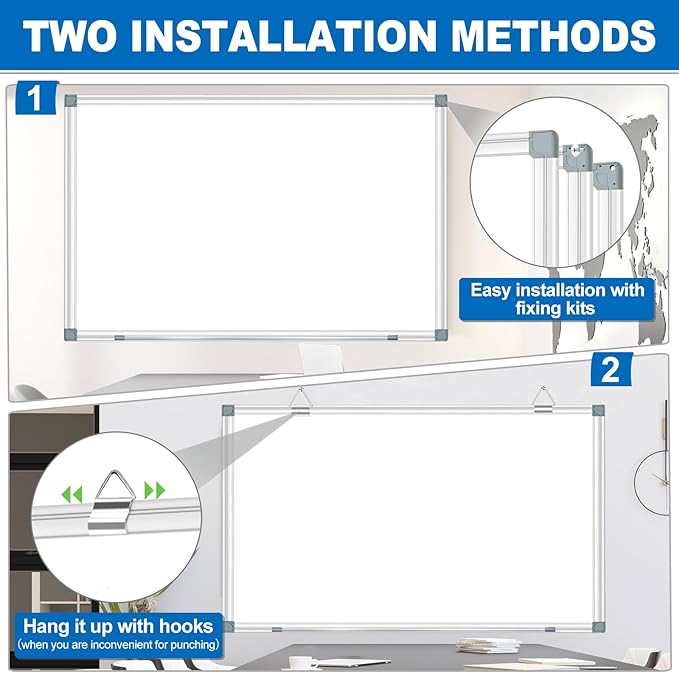 H-Qprobd 6'x4' Large Magnetic White Board Dry Erase Whiteboard - Image 4