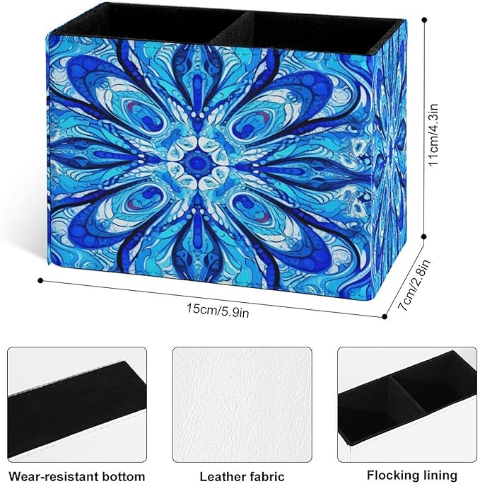 Famame Blue White Abstract Design Pencil Holder - Image 4