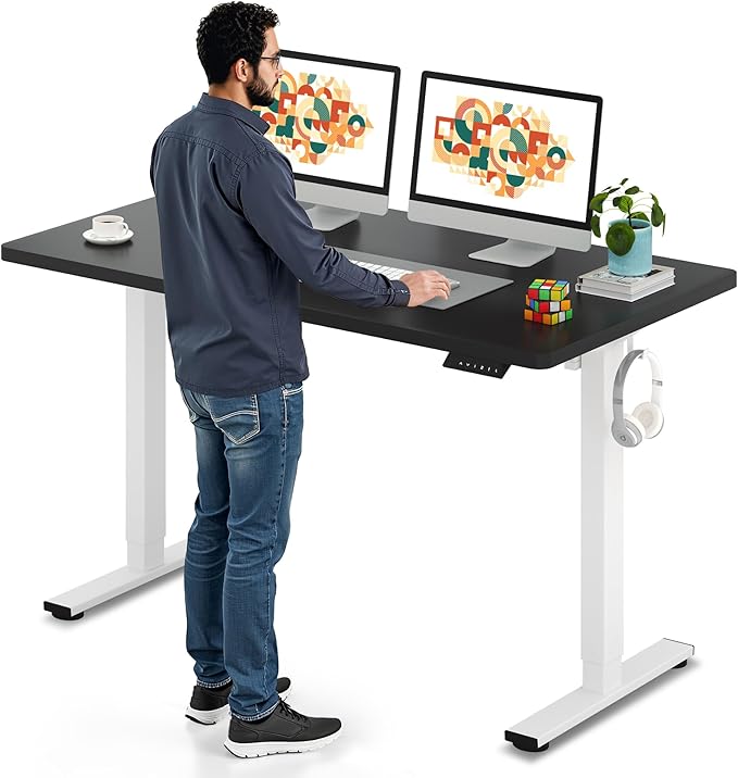 SANODESK Electric Standing Desk 55 x 28 Inches Whole-Piece Desktop Height by sanodesk