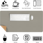 Bloss Grey Desk Mat, Leather Desk Pad, Desk Matt - Image 4