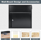 Large Wall Mount Mailbox with Lock and Outgoing Mail Flag - Image 6