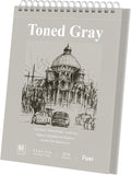 Fuxi Toned Gray Sketchbook 8.5x11, 60 Sheets Spiral Bound, Artist Sketch Pads by SketchBook