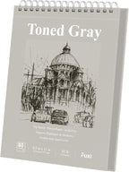 Fuxi Toned Gray Sketchbook 8.5x11, 60 Sheets Spiral Bound, Artist Sketch Pads by SketchBook
