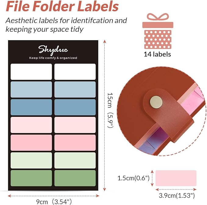 SKYDUE File Folder with Labels, Accordion File Organizer with 8 Pockets - Image 6