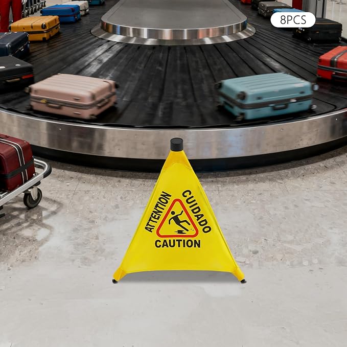 20 inch Wet Floor Sign 8 Pcs, Pop up Foldable Wet Safety Signs - Image 7