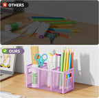 Marbrasse Mesh Pen Holder for Desk, Pencil Holder Desk Organizer 3 Adjustable - Image 5