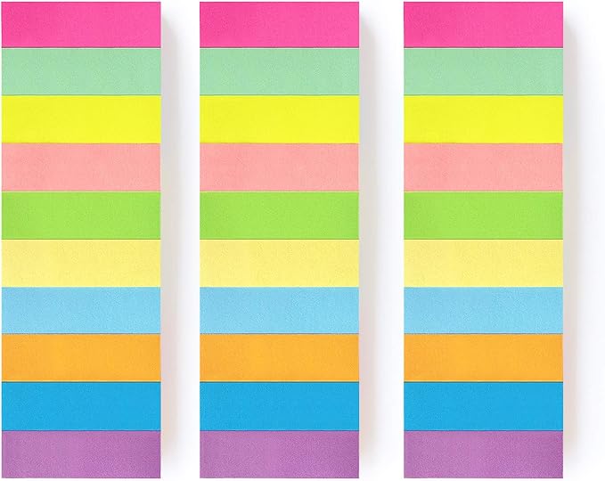 30 Pads 0.5x1.8 Sticky Notes Flags Tabs Page Markers 10 Bright Color Sticky - Image 4