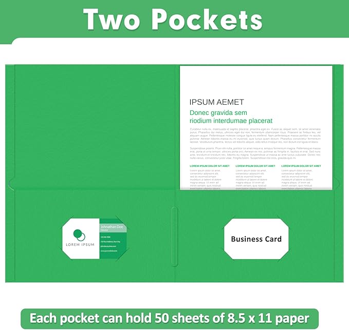 Two Pocket Folders, PANDRI 30 Pack 2 Pocket Folders, Letter Size Paper File - Image 4