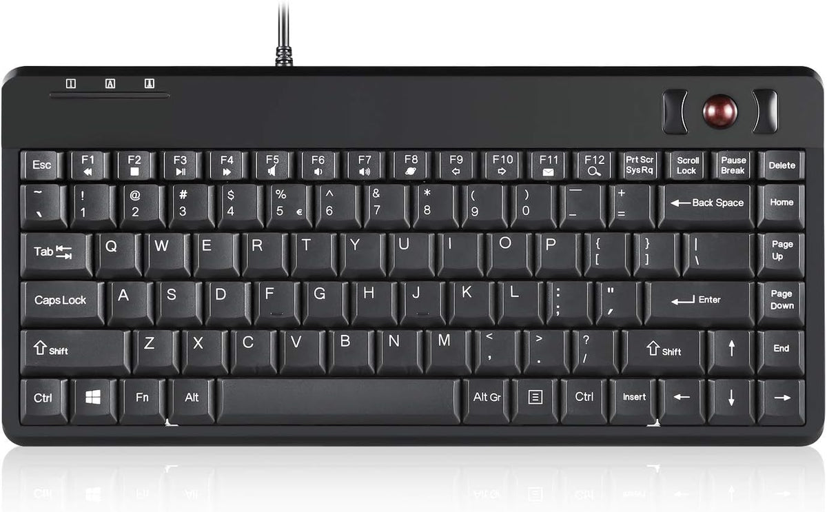 Perixx PERIBOARD-505H Wired Mini Keyboard with Built-in Trackball, 0.55 Inch ...