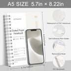 EMSHOI Spiral Notebook Bullet Dotted journal, A5 Dotted Grid Notebook - Image 2