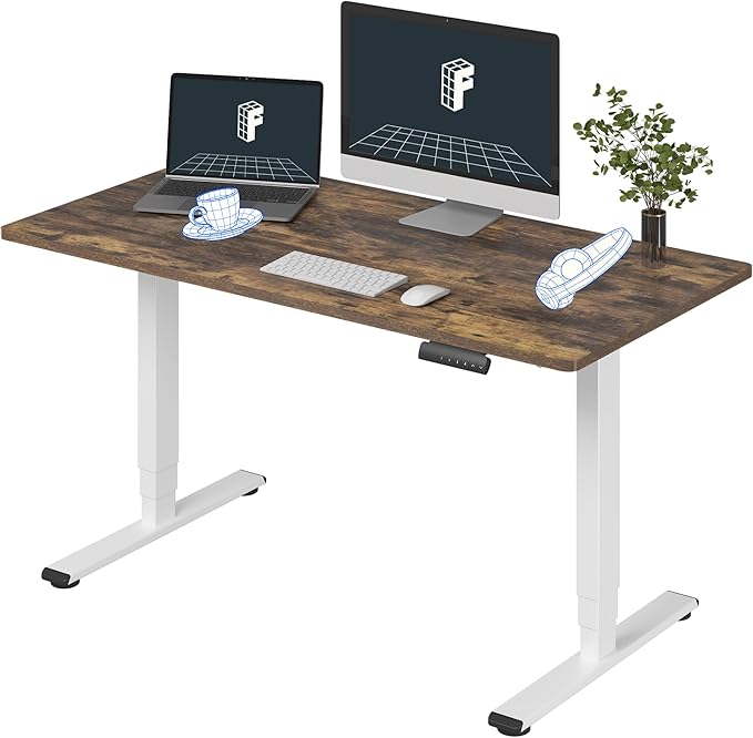 FLEXISPOT E6 3-Stage Dual Motor Electric Standing Desk 55 x 28 Sit Stand Up Desk by FlexiSpot