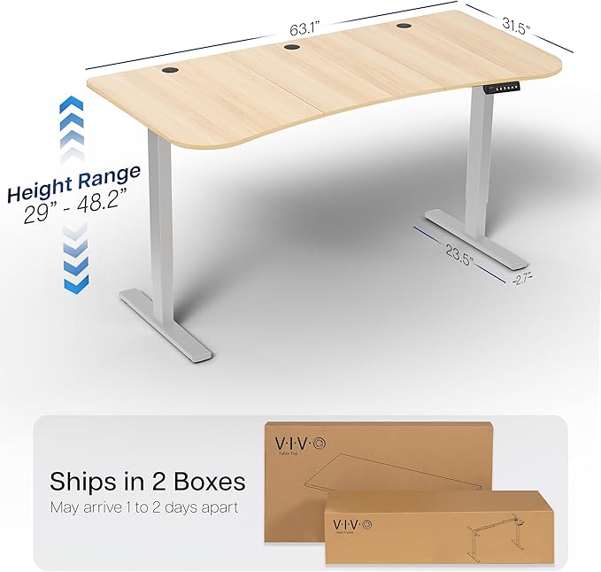 VIVO Electric 63 x 32 in Standing Desk, Memory Height Adjustment, 1B Series - Image 3