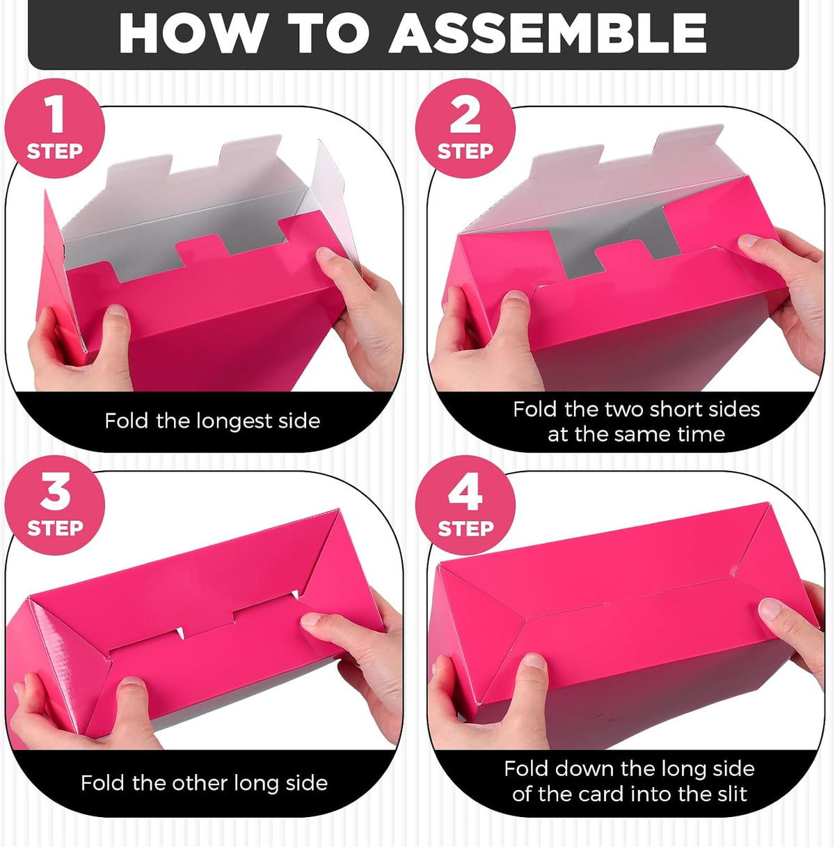 Jutom 48 Sets Cardboard Magazine Holders with Labels for School,Pink