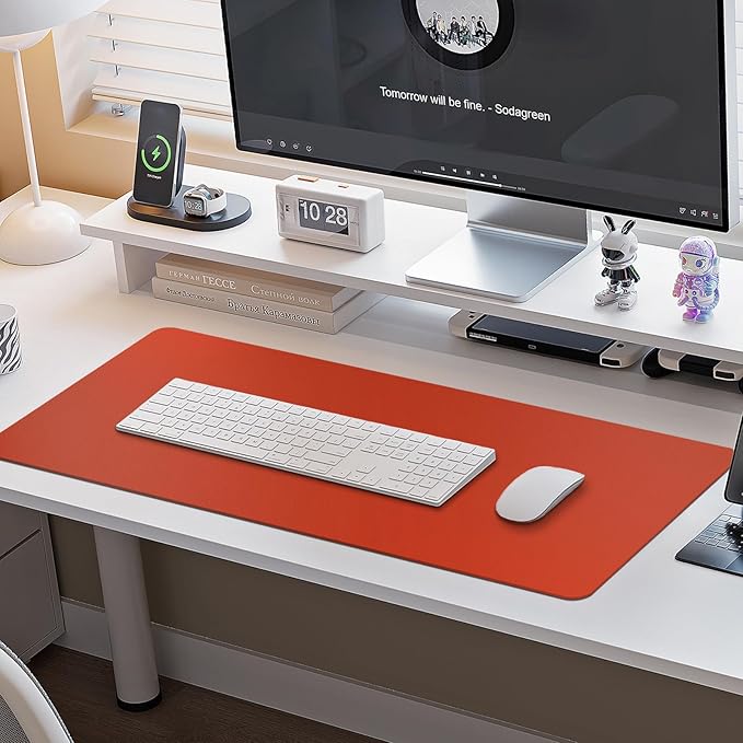 Boutilon Leather Desk Pad Protector, Non-Slip Mouse Pad, Laptop Desk Pad - Image 7