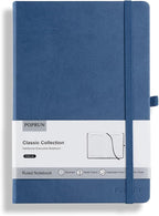 POPRUN A5 Lined Journal Notebooks, Leather Hardcover Thick Notebook by POPRUN