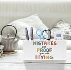 Exqcom Boho Mental Health Pen Pencil Holder, Therapy Office Decor, Mistakes Are - Image 2