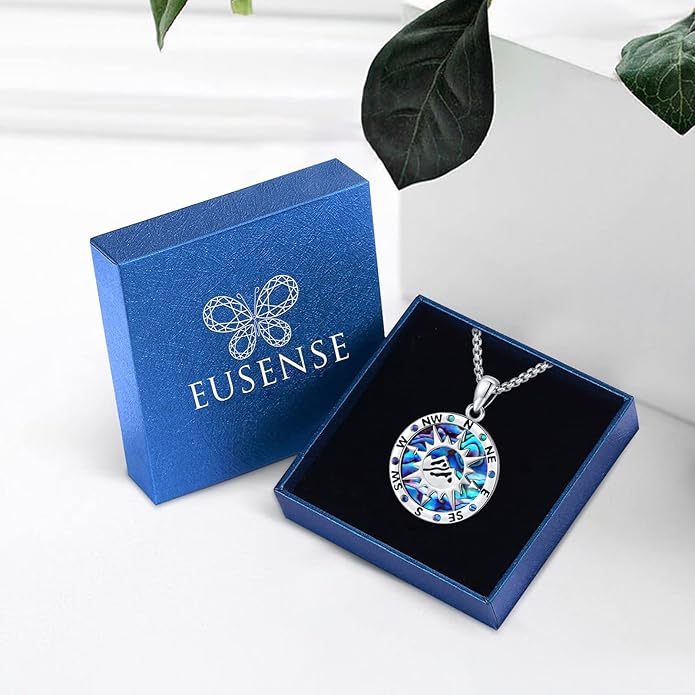 Compass Necklace for Women Men 925 Sterling Silver Pendant Urn Necklaces for - Image 4