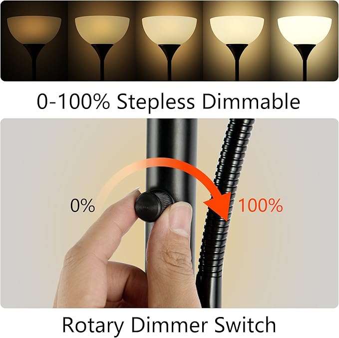 RISLG Floor Lamp, Dimmable Standing lamp, Stepless Dimming Brightness, Included - Image 2