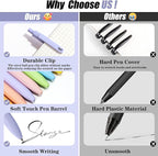 Piochoo Gel Pens, 0.5mm Quick Dry Black Ink Fine Point Smooth Writing Pens - Image 3