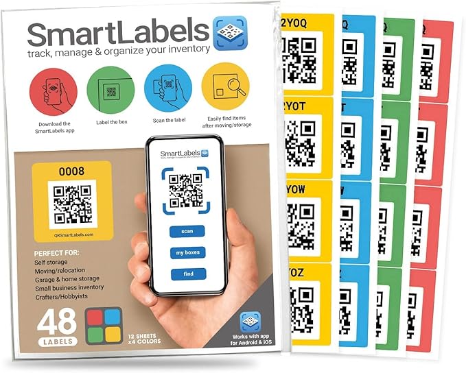 Smart Labels QR Code Stickers Pack of 48 Made in USA - Image 8