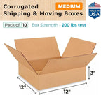 IDL Packaging - B-12123-10 12"L x 12"W x 3"H Medium Cardboard Box - Image 2