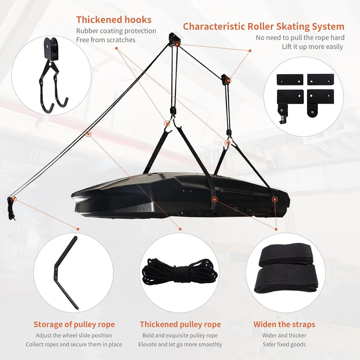 2026 upgrade cargo box garage pulley system, heavy-duty shown in use