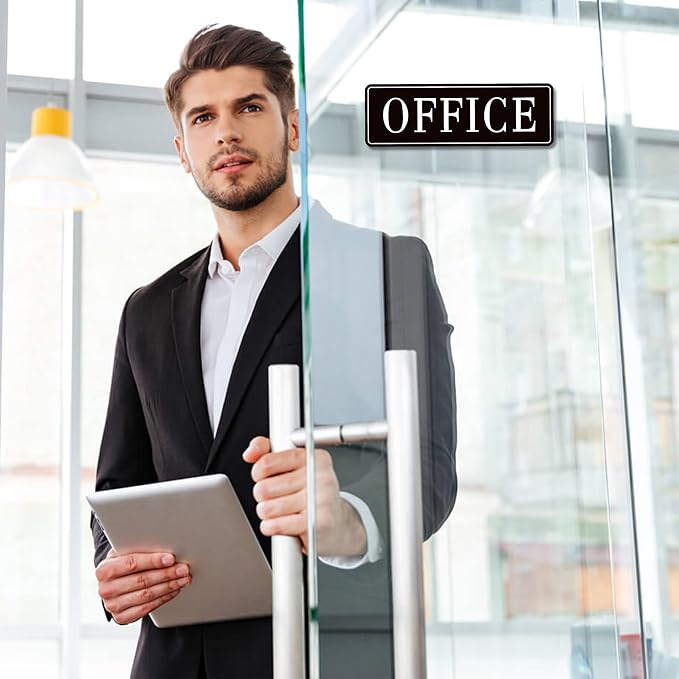The Office Door Sign for Home and Business，Self-Adhesive Waterproof and - Image 6