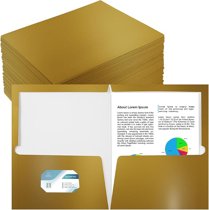 Yeaqee 100 Pack 2 Pockets Glossy Laminated Paper Folder First Day of School by Yeaqee