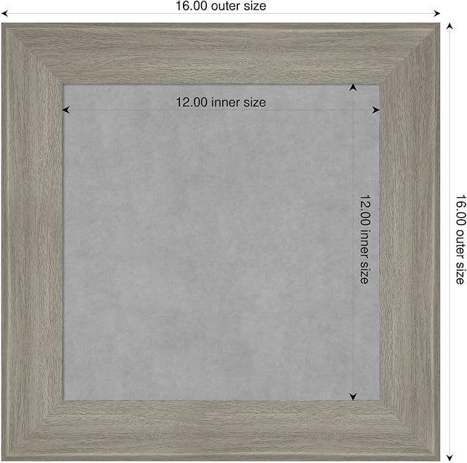 Amanti Art Grey Framed Magnetic Board 16x16 X-Small Vision Board - Image 2