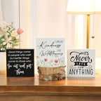 3 Pcs Inspirational Wood Box Sign Set, 5x5 Inches Motivational Quotes Wooden - Image 6