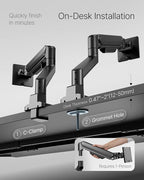 monTEK Deluxe Monitor Arm up to 40 Inch Holds 26.4 lbs Curved Screens Aluminum - Image 7