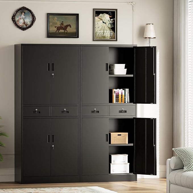 TaskStorz Metal Storage Cabinet, Lockable File Steel Cabinet - Image 2