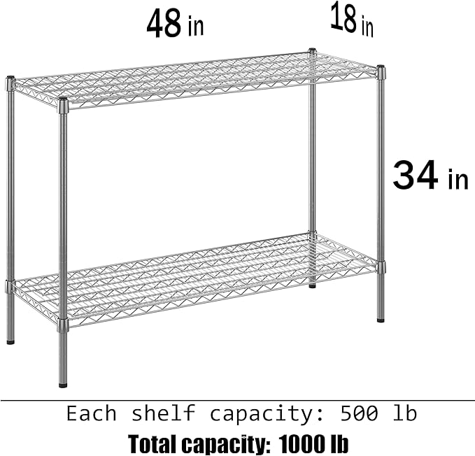 Regal Altair 18" Deep x 48" Wide x 34" Height Wire Shelving Kit | 2-Tier | NSF - Image 3