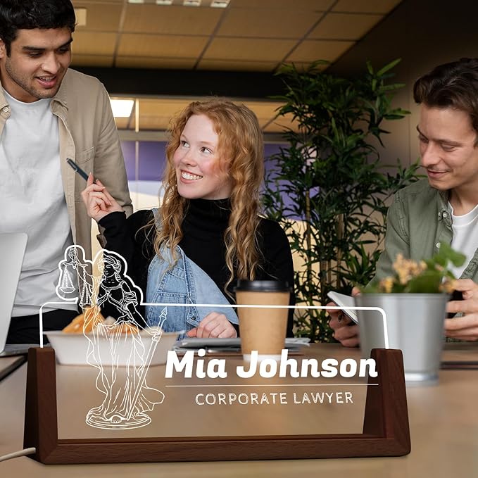 Desk Name Plate Personalized, Custom Office Light Up Name Plate - Image 8