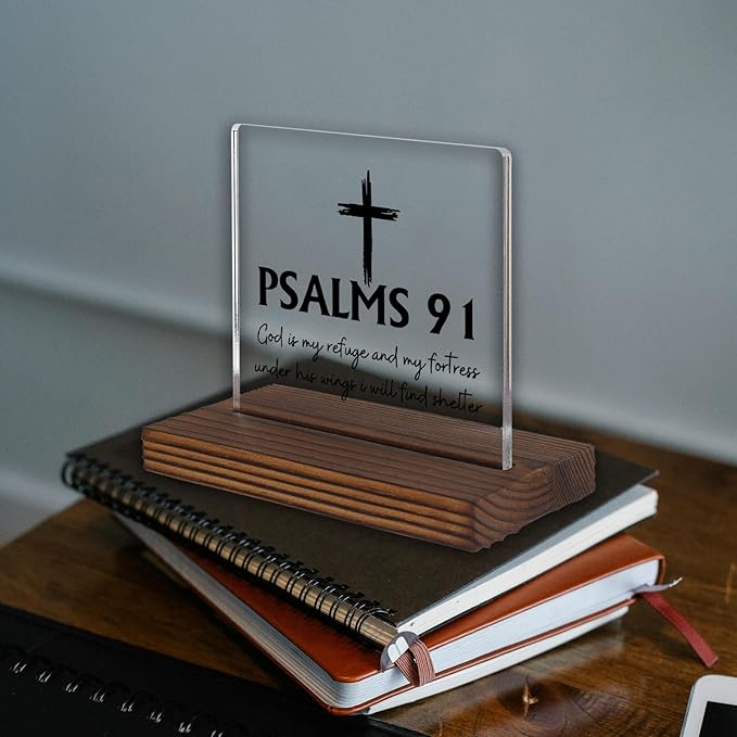 Psalm 91 Desk Sign, Christian Bible Verse Decor - Image 2