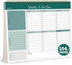 ALKALO 104 Pgs Weekly To Do List Notepad, 52 Duplex-Printed Undated Sheets 100 by ALKALO