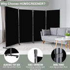 Room Divider 6FT 4 Panel Privacy Screen, Portable Room Partitions and Dividers - Image 2