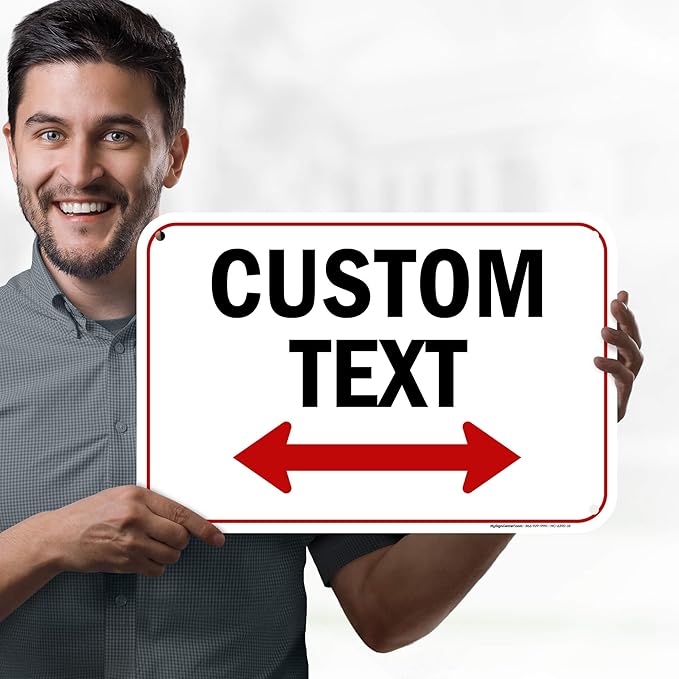 Custom Arrow, Custom Directional Sign, Two Way Arrow, 12x18 Inches, 55 mil - Image 2