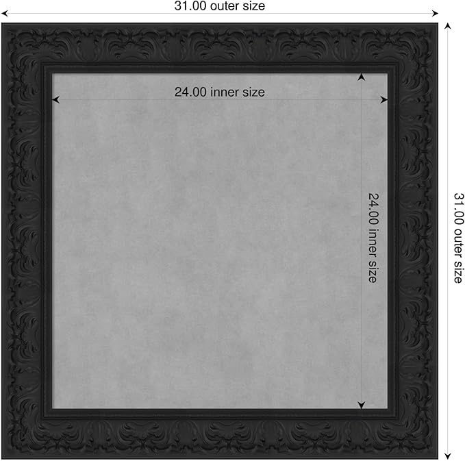 Amanti Art Black Framed Magnetic Board 31x31 Medium Vision Board - Image 2