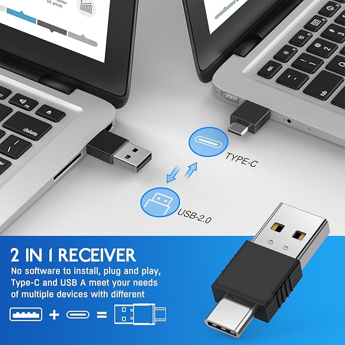 2 in 1 Type C USB Presentation Clicker，Wireless Presenter Remote PowerPoint - Image 2