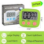 Weewooday 24 Pcs Digital Kitchen Timer Magnetic Timer Bulk On/Off Switch Minute - Image 2