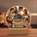 LOUISMIAA Personalized Vinyl Record with Custom Spotify Code, Acrylic LED Light Up Music Decor, Customized Couples Gifts for Anniversary Wedding, Scannable Song Plaque for Him Her, Home Office Shelf Display(Style D)