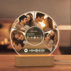 LOUISMIAA Personalized Vinyl Record with Custom Spotify Code, Acrylic LED Light Up Music Decor, Customized Couples Gifts for Anniversary Wedding, Scannable Song Plaque for Him Her, Home Office Shelf Display(Style D)