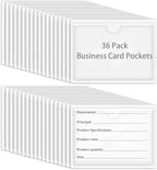 36 Pack Adhesive 2.4" x 3.9" Index Card Pockets by BESARME