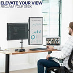 VIVO Dual Monitor Desk Mount, Heavy Duty Fully Adjustable Steel Stand, Holds 2 - Image 9