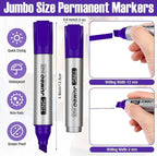 Fuutreo 10 Pack Jumbo Permanent Markers Bulk Large Chisel Tip Permanent Markers - Image 3
