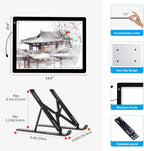 a4 light board for diamond painting - tracing showing dimensions