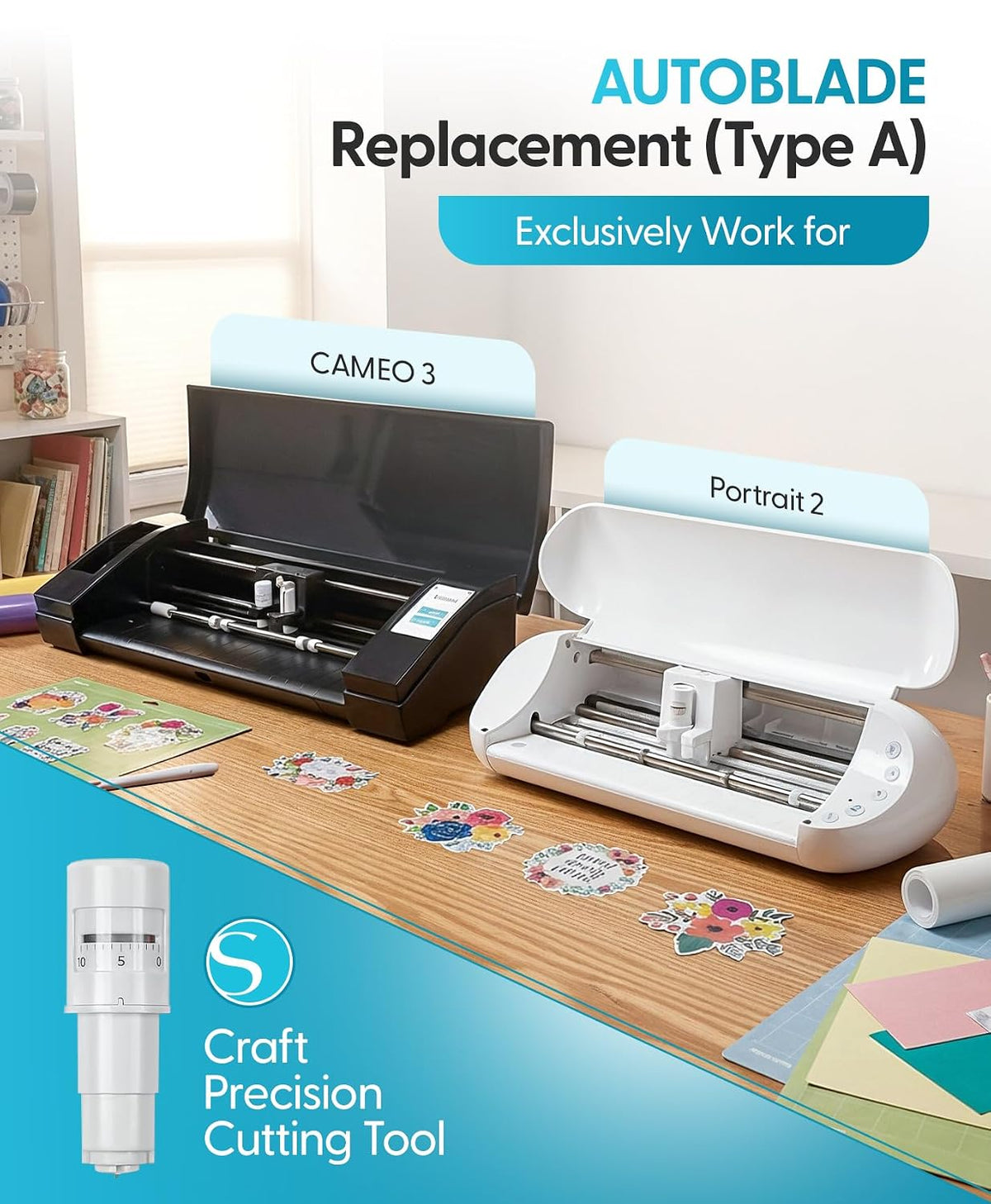 Autoblade Replacement for Cameo 3 and Portrait 2 (3 Pack), White
